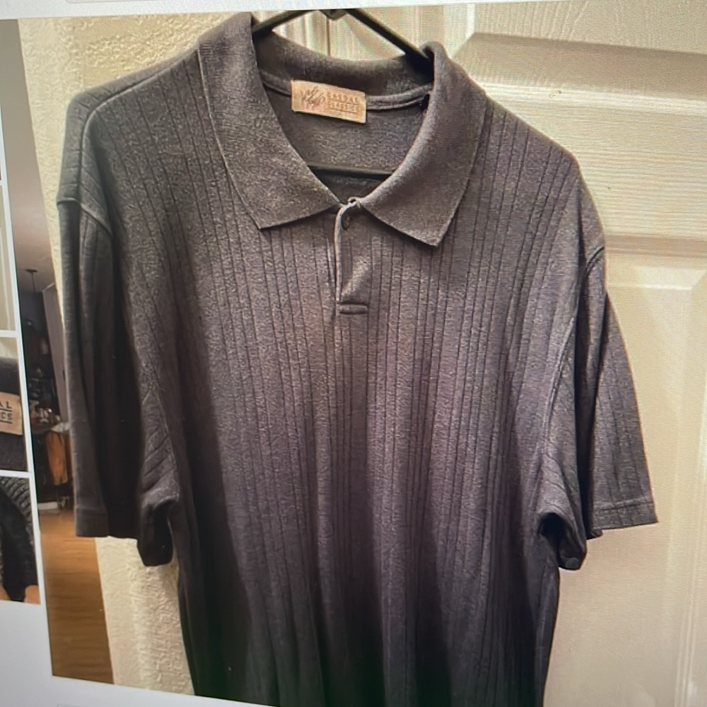 Lord & Taylor short sleeve grey polo XL